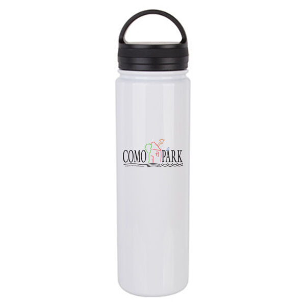 23oz Stainless Steel Flask Bottle with Portable Lid - Sublimated Logo Thumbnail